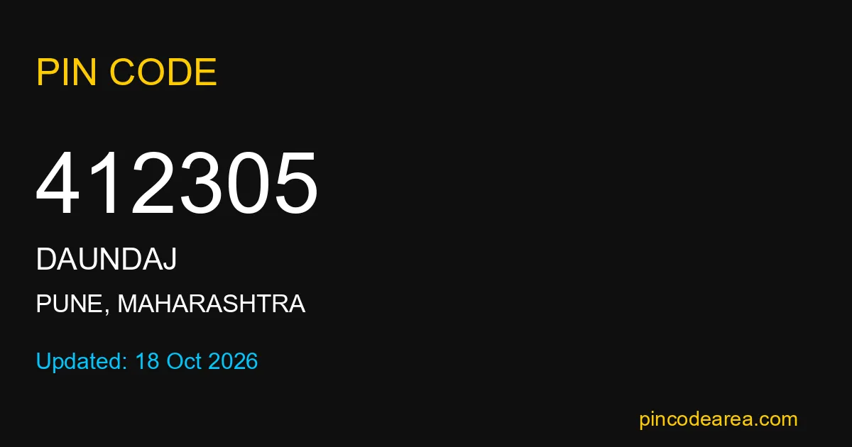 412305 Pin Code – Mandki Post Office, Pune, Maharashtra, India ...