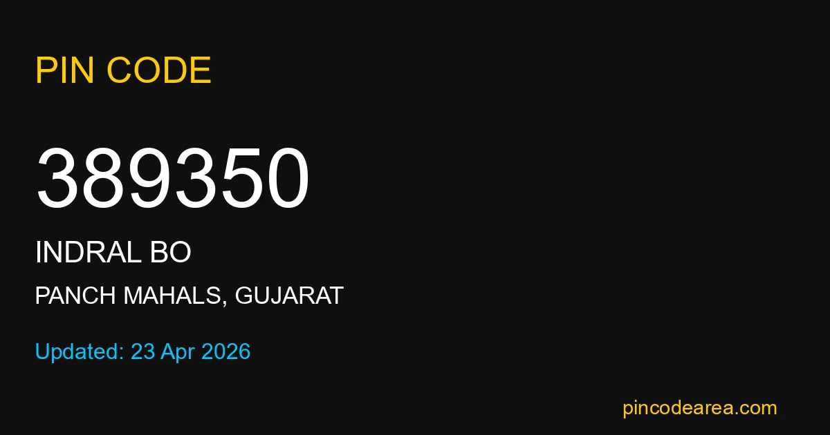 389350 Pin Code Panch Mahals Gujarat