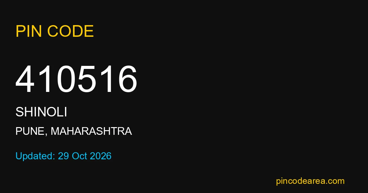 410516 Pin Code – Shinoli Post Office, Pune, Maharashtra, India ...
