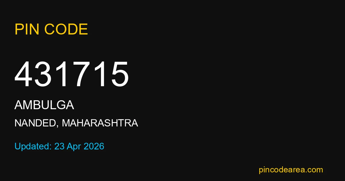 431715 Pin Code Nanded Maharashtra