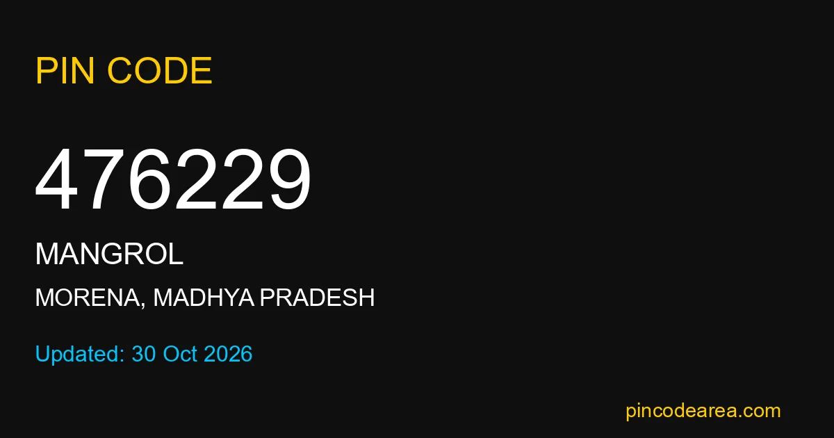 476229 Pin Code – Mangrol Post Office, Morena, Madhya Pradesh, India ...