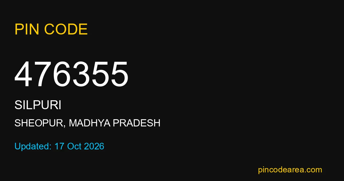 476355 Pin Code – Silpuri Post Office, Sheopur, Madhya Pradesh, India ...