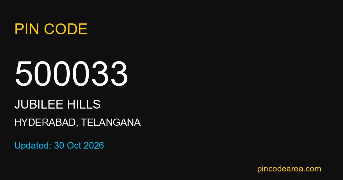 500033 Pin Code – Jubilee Hills Post Office, Hyderabad, Telangana ...