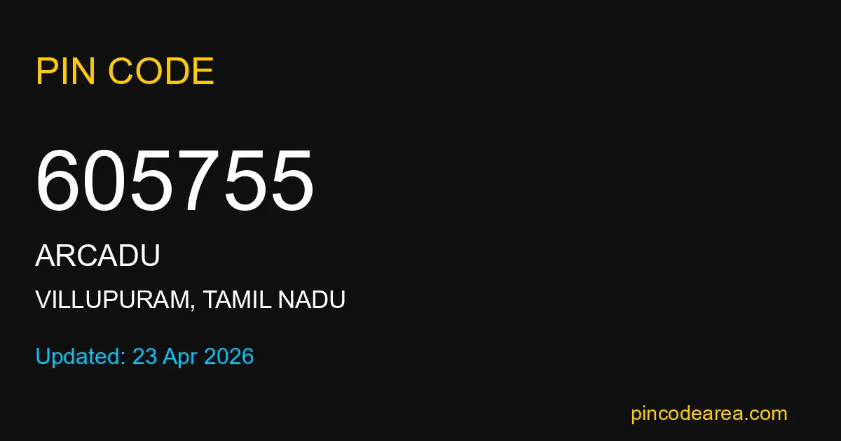 605755 Pin Code Villupuram Tamil Nadu