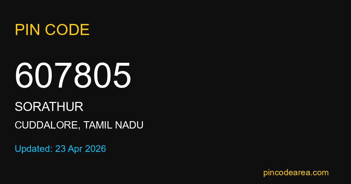 607805 Pin Code Cuddalore Tamil Nadu