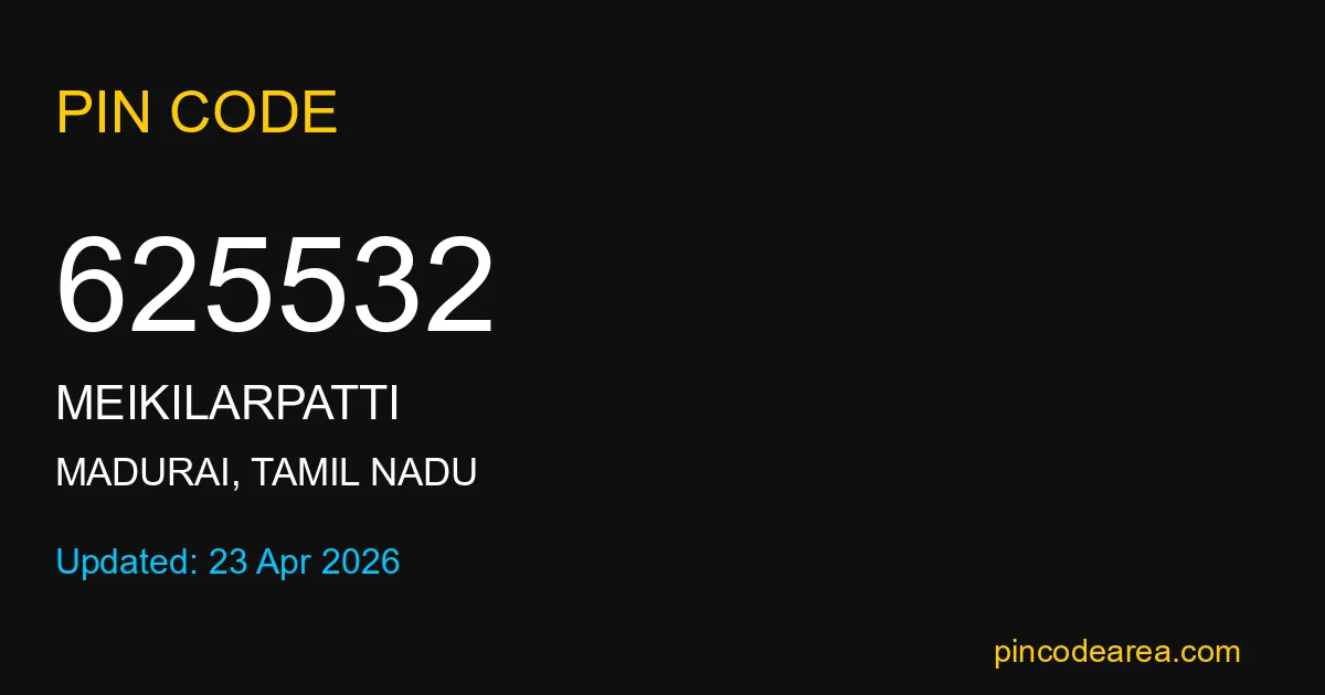 625532 Pin Code Madurai Tamil Nadu
