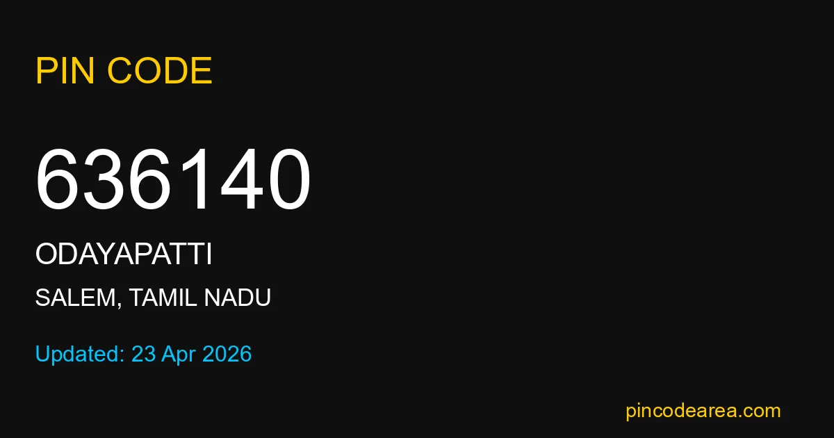 636140 Pin Code Salem Tamil Nadu
