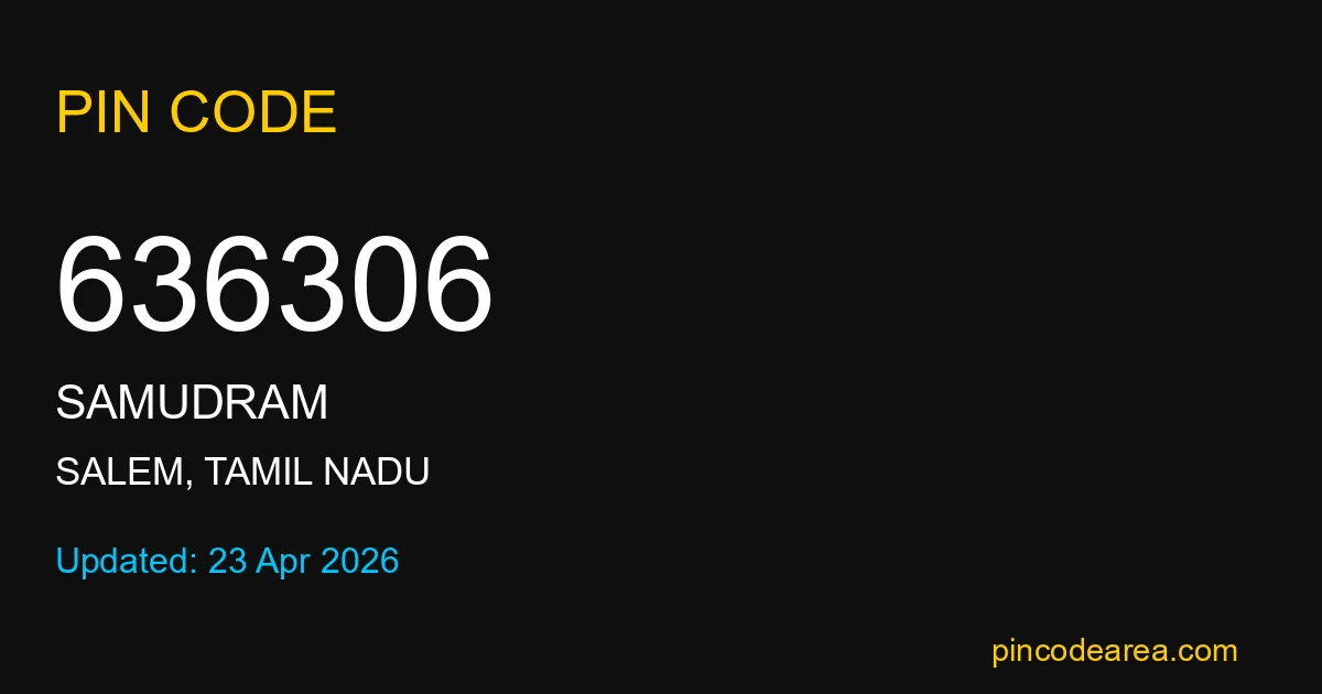 636306 Pin Code Salem Tamil Nadu