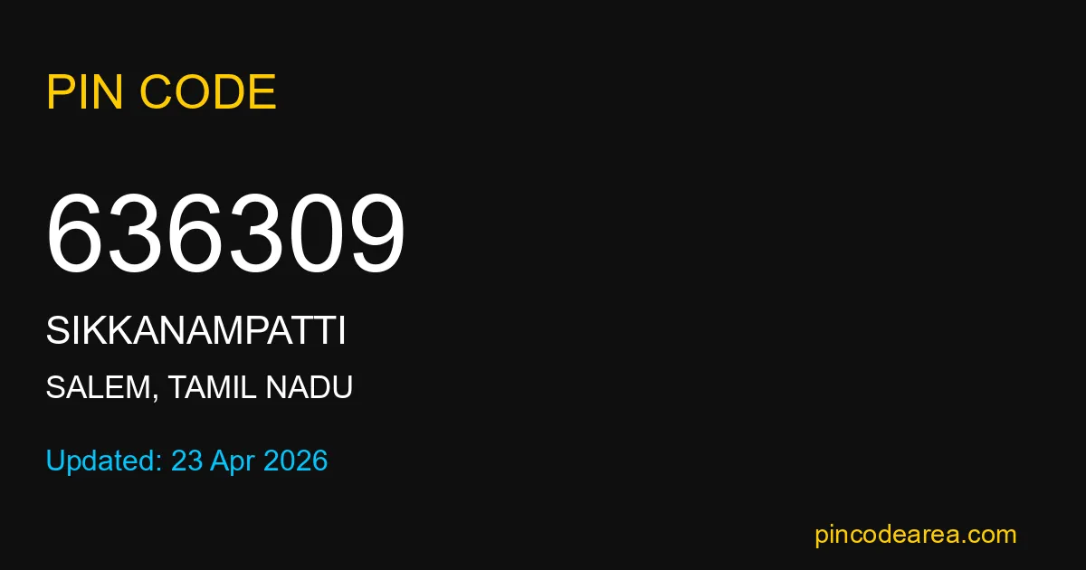 636309 Pin Code Salem Tamil Nadu