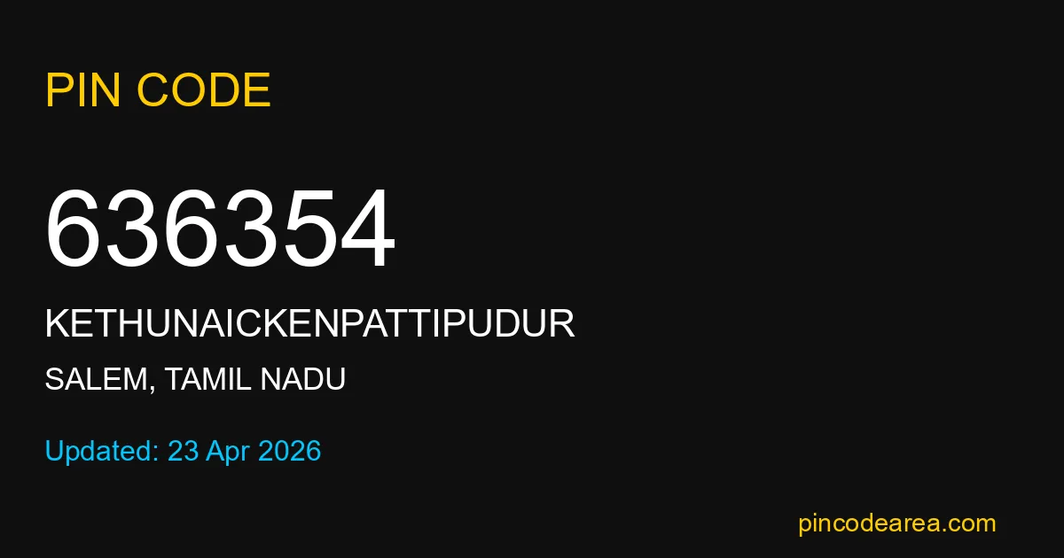 636354 Pin Code Salem Tamil Nadu