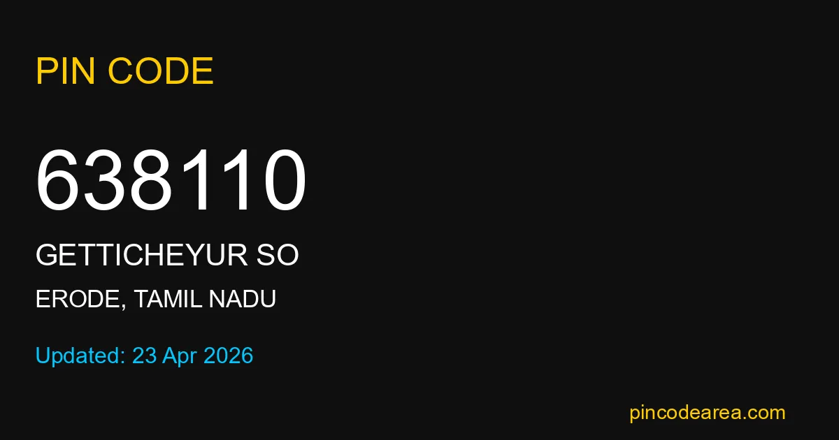 638110 Pin Code Erode Tamil Nadu