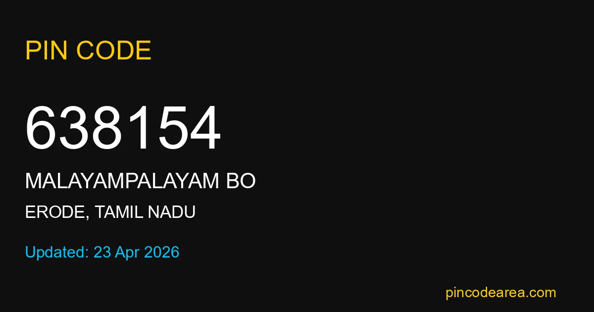 638154 Pin Code Erode Tamil Nadu