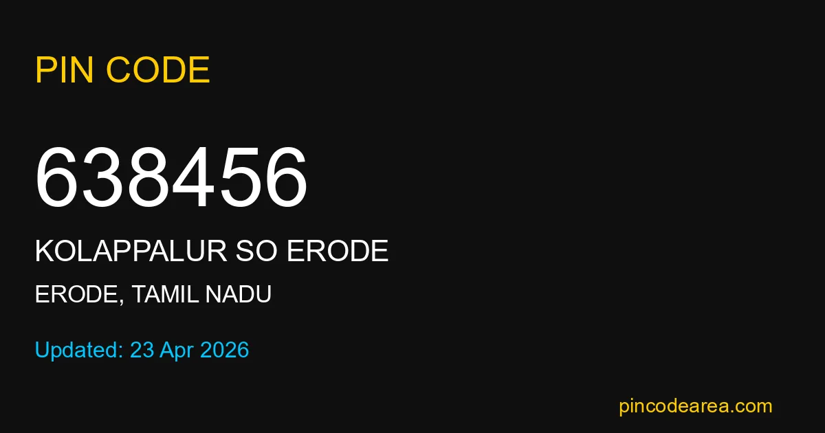 638456 Pin Code Erode Tamil Nadu