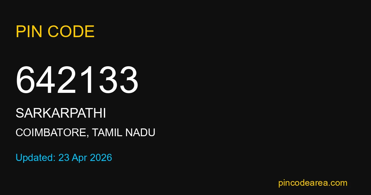 642133 Pin Code Coimbatore Tamil Nadu