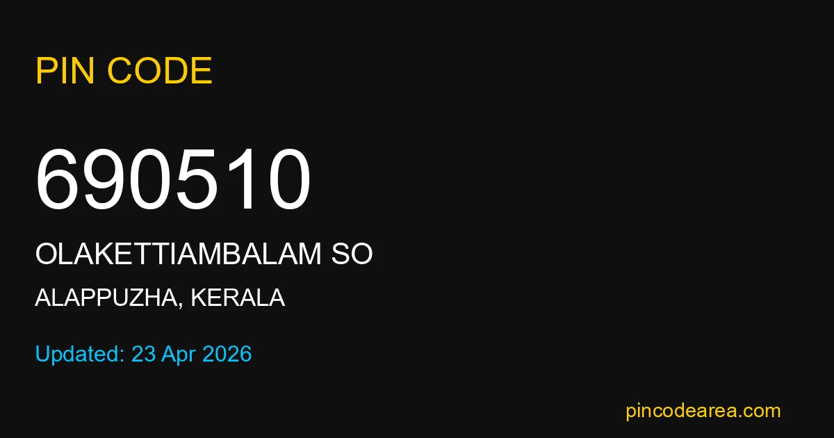 690510 Pin Code Alappuzha Kerala