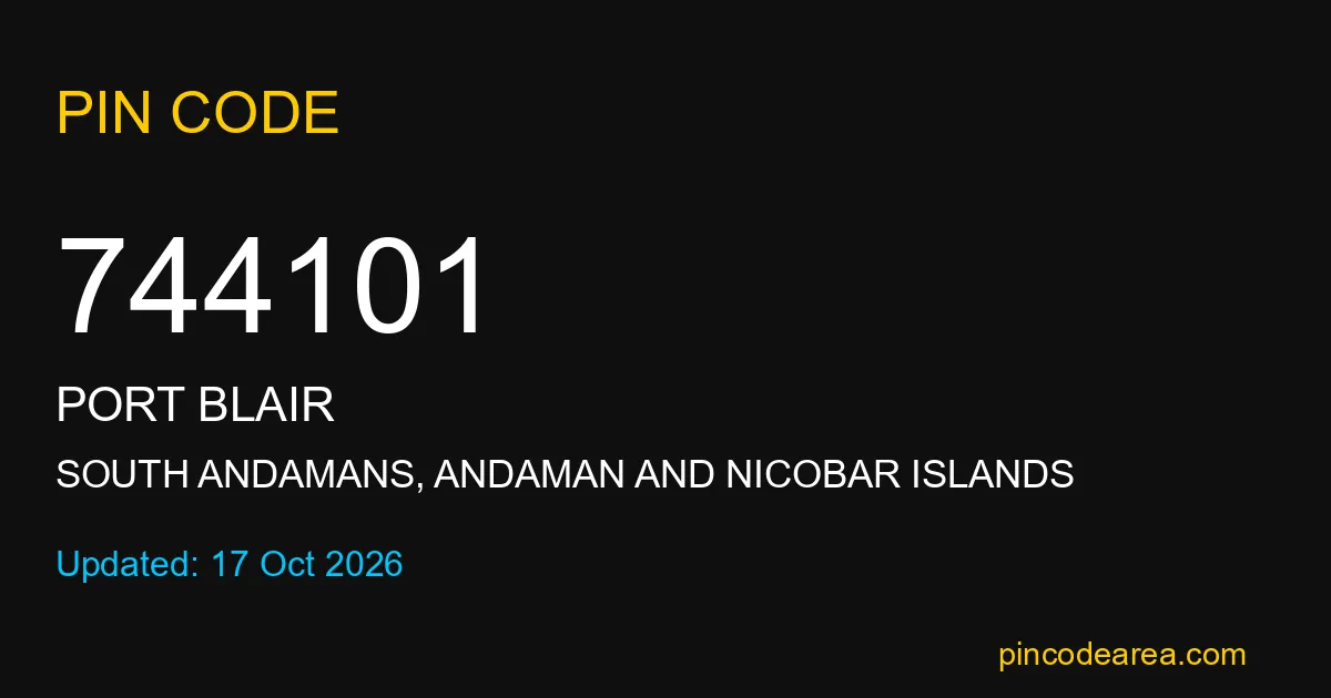744101 Pin Code – Marine Jetty Post Office, South Andamans, Andaman And ...