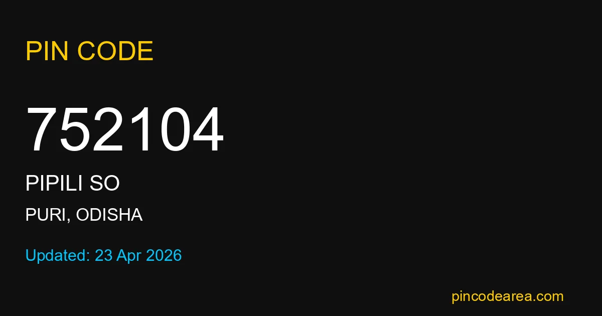 752104 Pin Code Puri Odisha