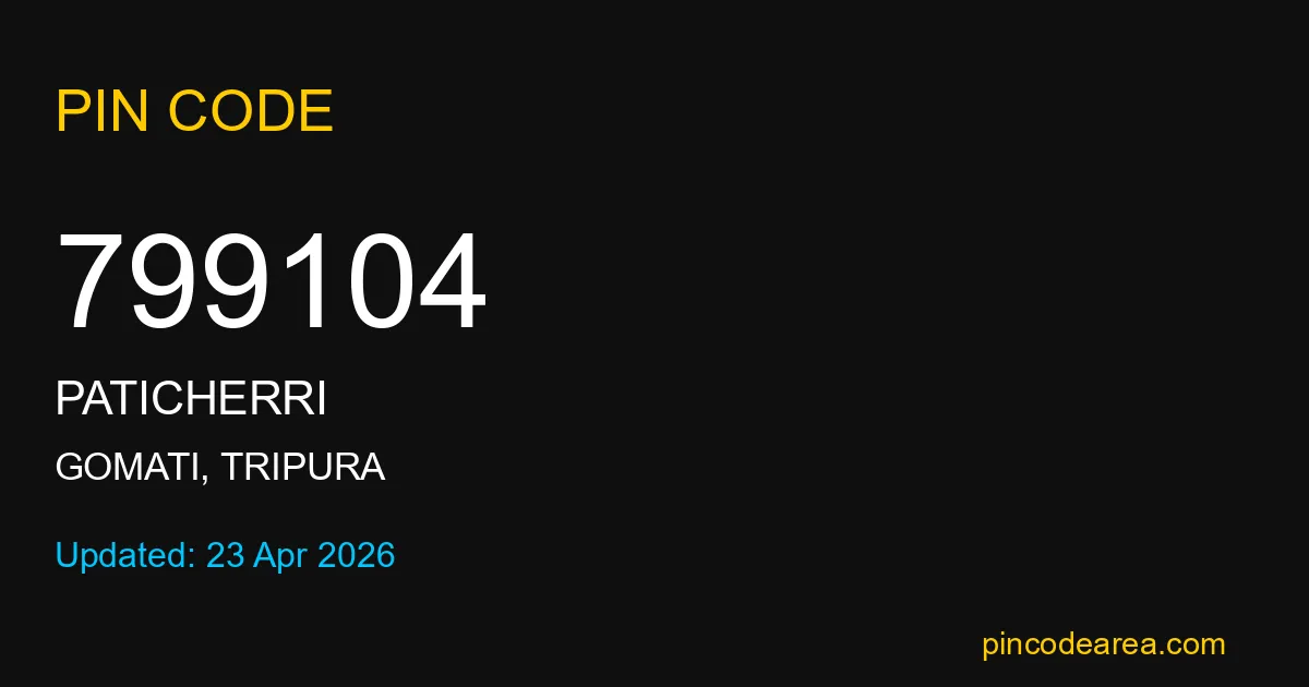 799104 Pin Code Gomati Tripura