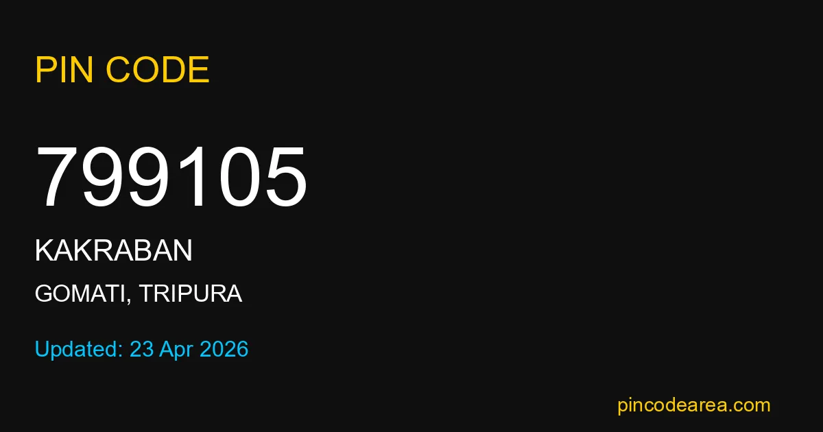 799105 Pin Code Gomati Tripura