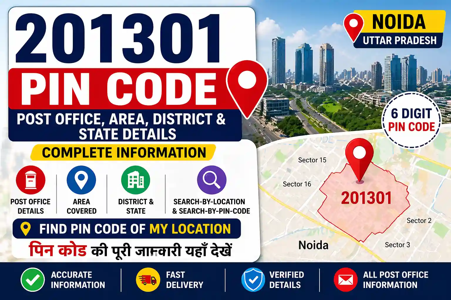 201301 pin code of my location Noida Uttar Pradesh map