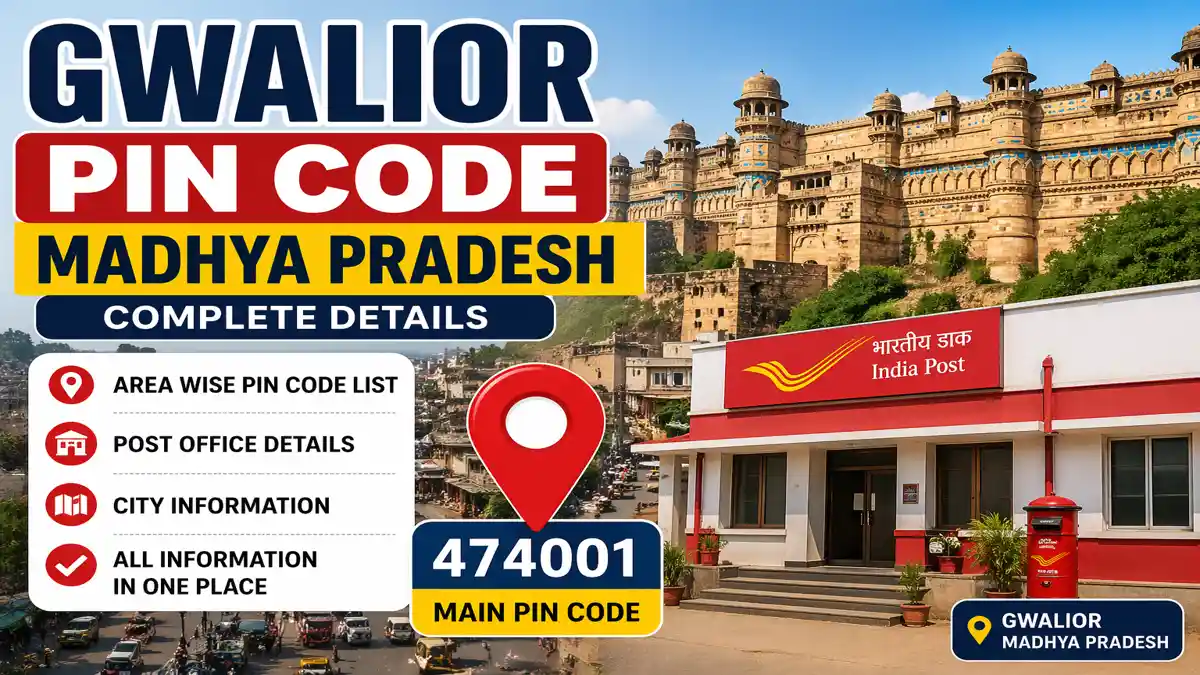 Gwalior Pin Code Madhya Pradesh post office details map