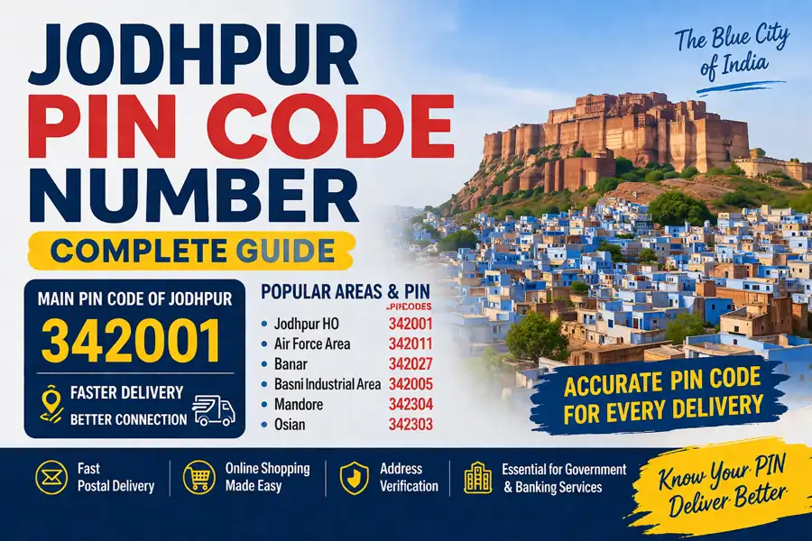 Jodhpur PIN Code 342001 complete area list and guide