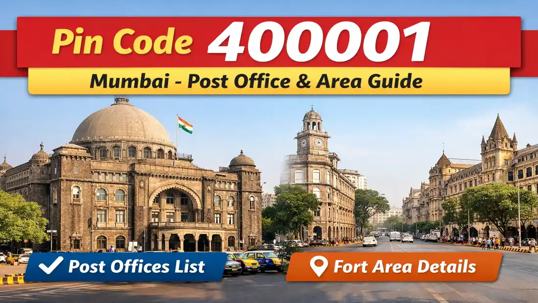 Pin Code 400001 Mumbai GPO building and Fort area postal zone